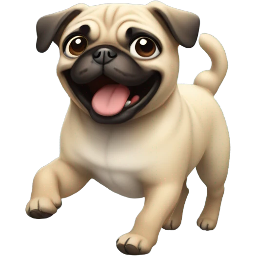 Pug running  emoji