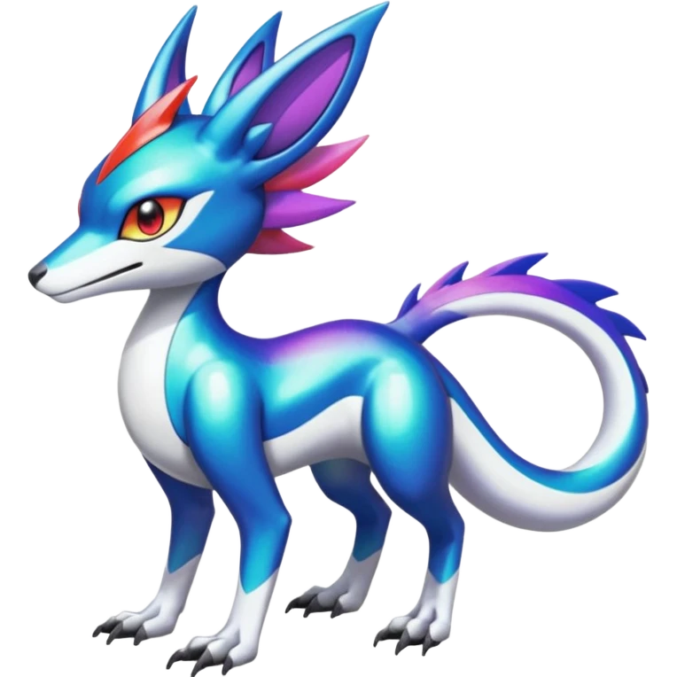 Shiny Colorful Sergal-Meloetta-Latias-Koraidon-Peppercat-Wargreymon-Protogen-Pokémon-Digimon-Fakémon-fusion-hybrid-creature emoji