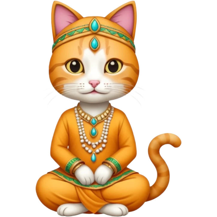 cat wearing indian clothes emoji
