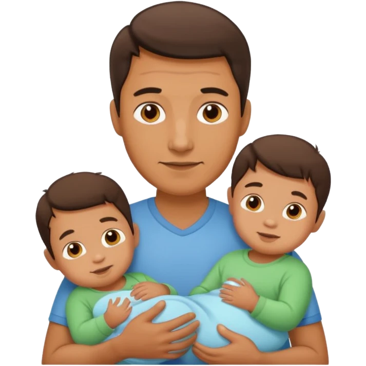 man with three babies emoji