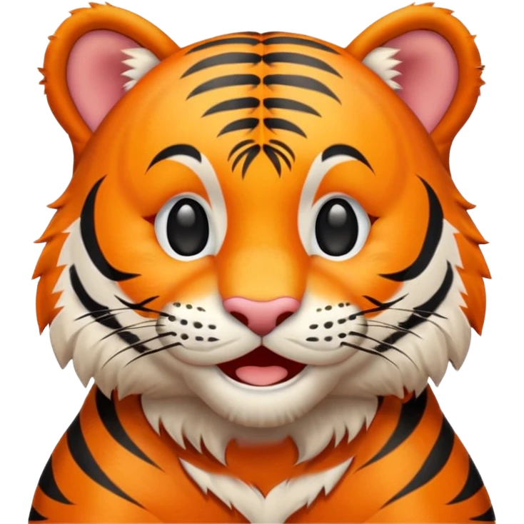 A smiling tiger with a thank you sign emoji