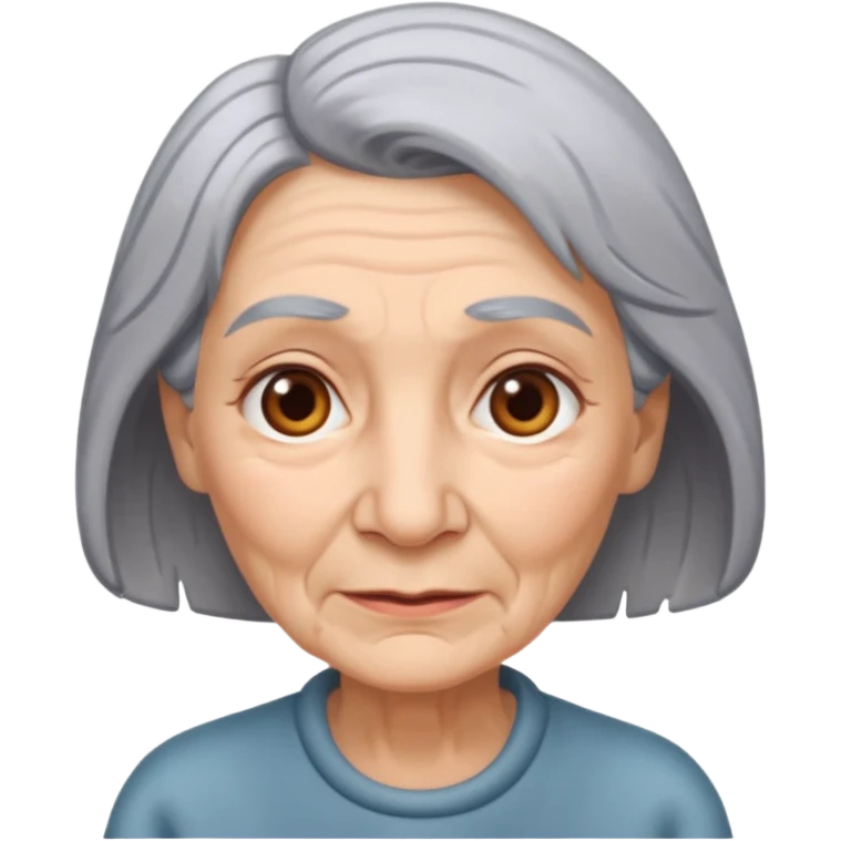 grey hair old woman emoji
