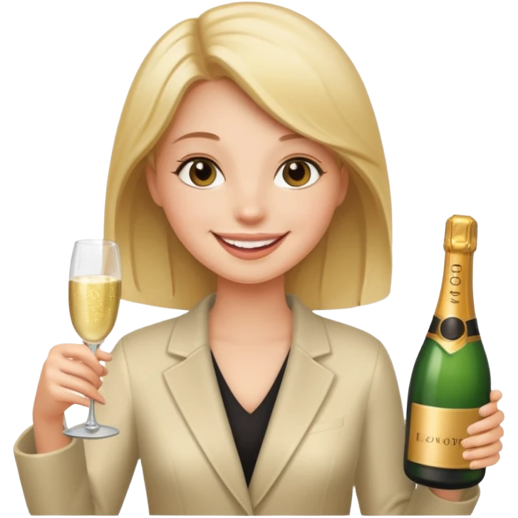 girl with Champagne bottle emoji