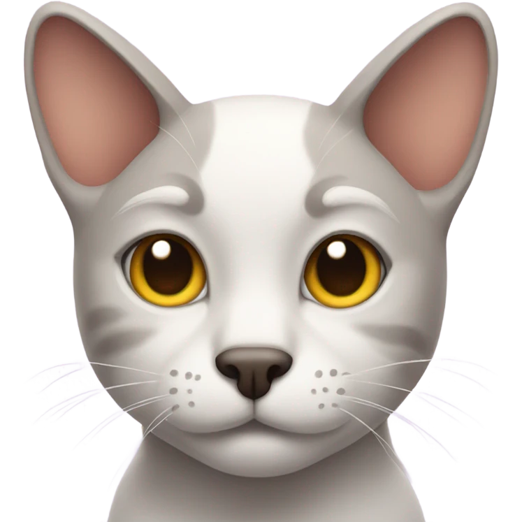 Cat with dog ears doing a side eye emoji
