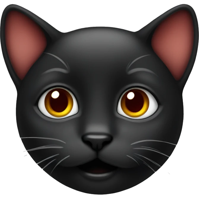 Black baby cat with red cheeks emoji