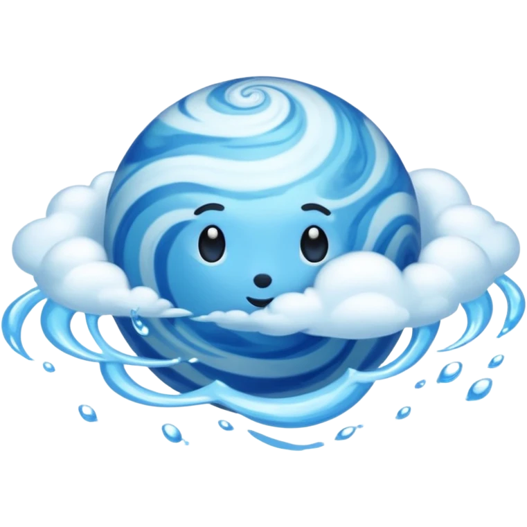 realistic planet with water emoji