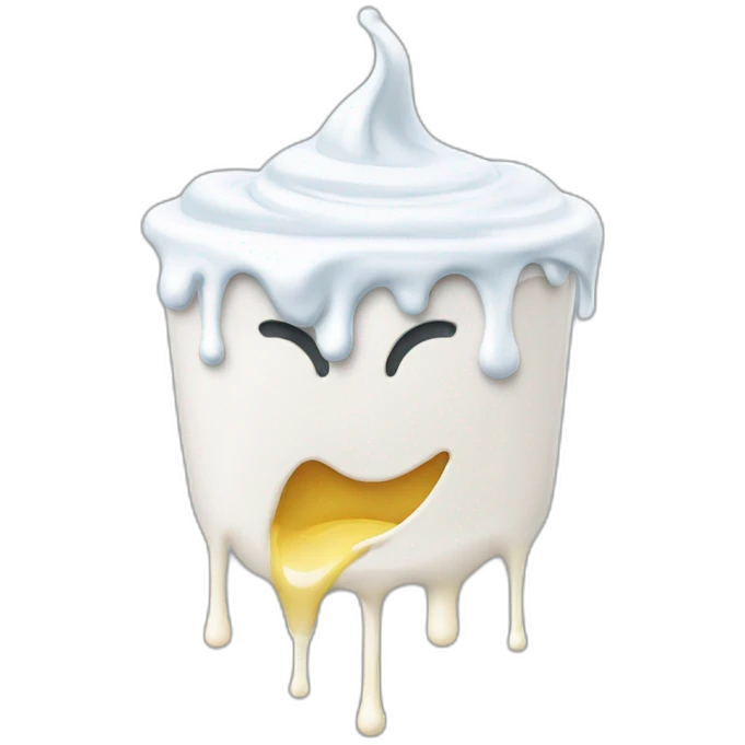 Dripping yogurt face emoji