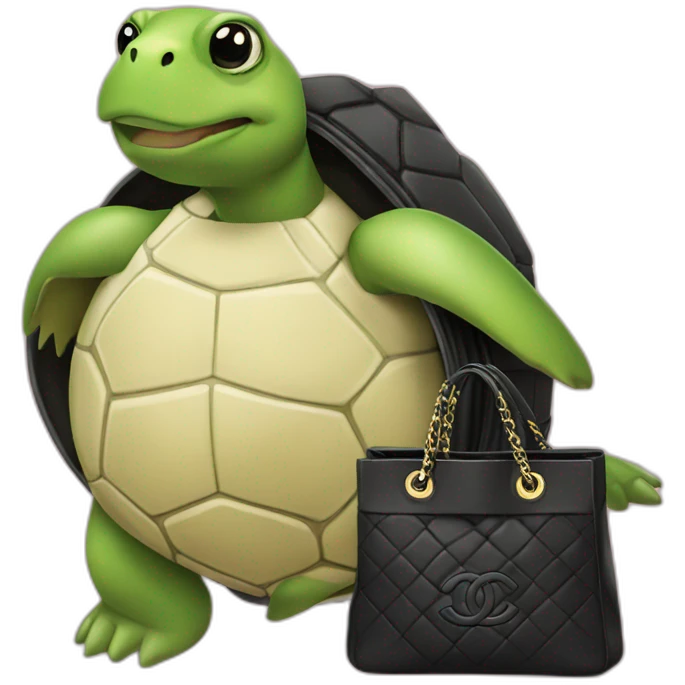 turtle with a Chanel bag  emoji