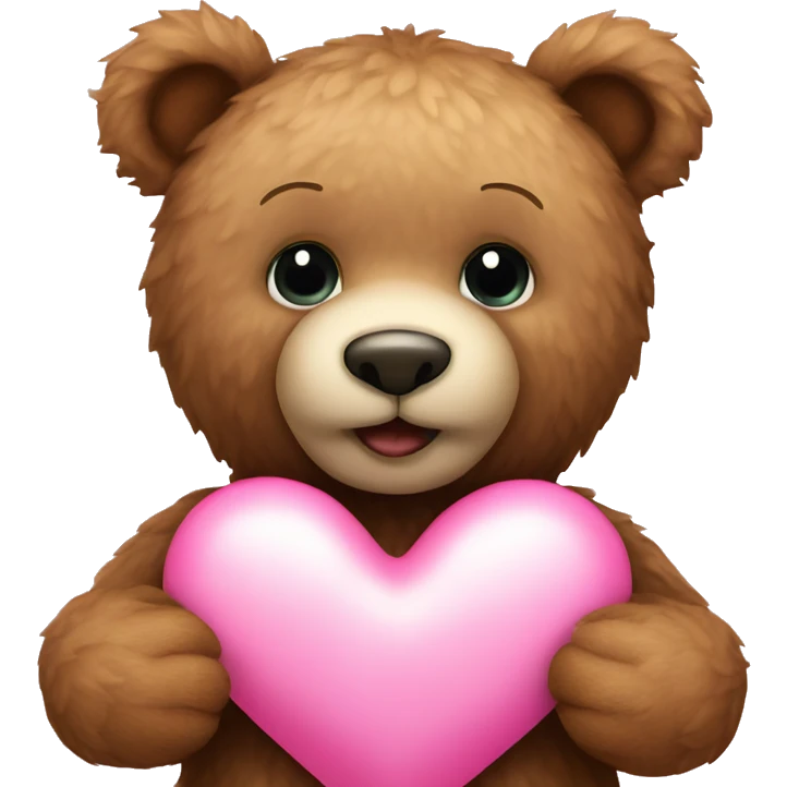 teddy bear with pink heart emoji