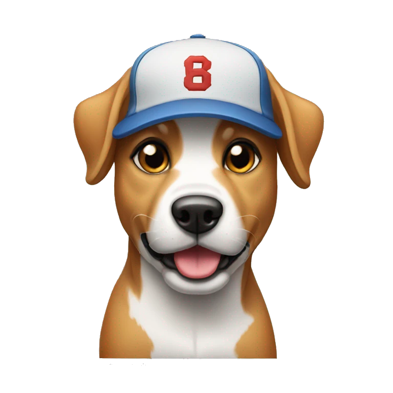 dog wearing a baseball cap emoji