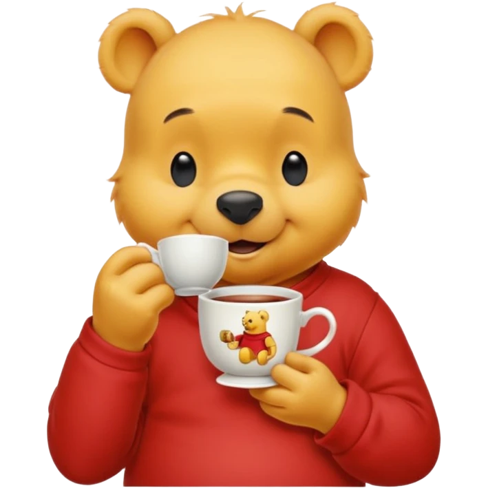 Winnie the Pooh drinking tea emoji