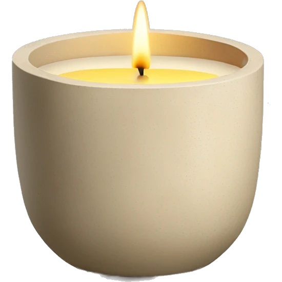 Scented Candle in beige concrete vessel emoji