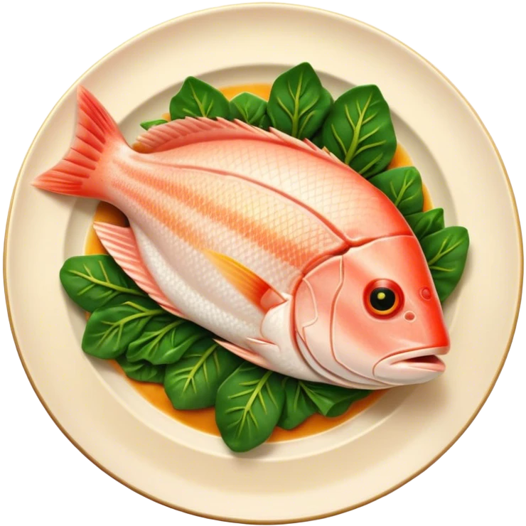 Cinematic fresh snapper fillet, pan-seared to golden perfection, soft and flaky texture, resting on a bed of sautéed greens, warm glowing background, refined and elegant. emoji