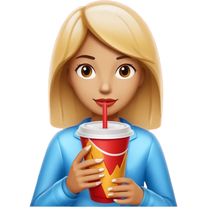 woman holding fastfood drink emoji