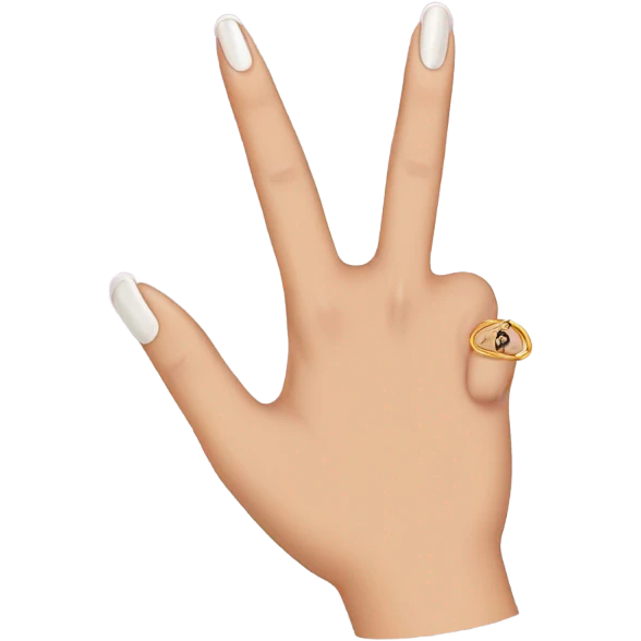Middle finger with french tip and a ring emoji