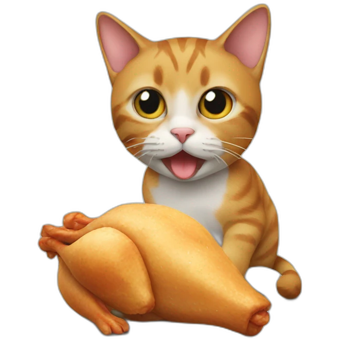 Cat Eating Chicken  emoji