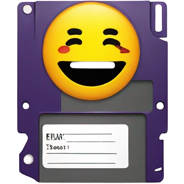 Floppy Disk with a Smiley Face – A brightly colored floppy disk scribbled with "Memories." emoji