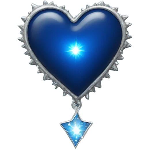Midnight blue silver space heart  emoji