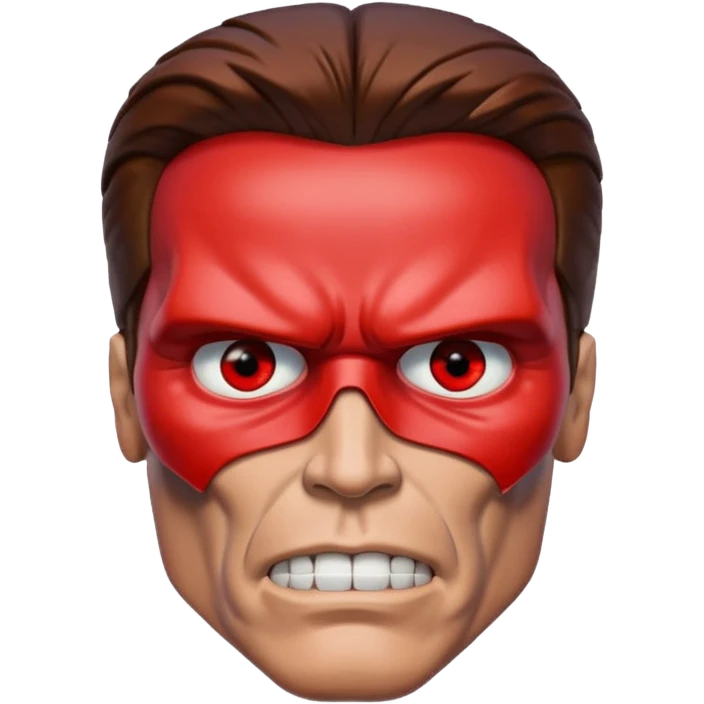 half face metal Terminator Arnold Schwarzenegger Red eyed  emoji