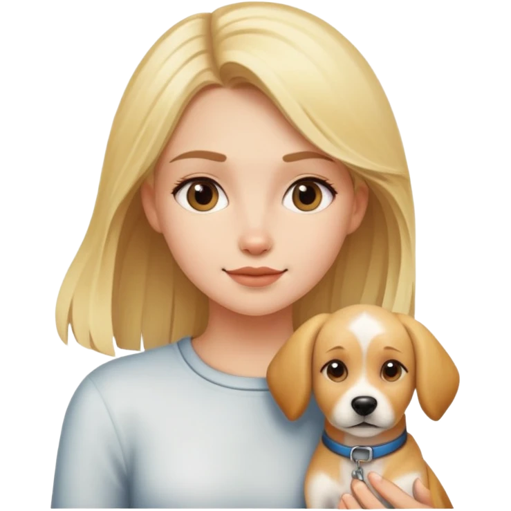 Blonde girl with a dog emoji