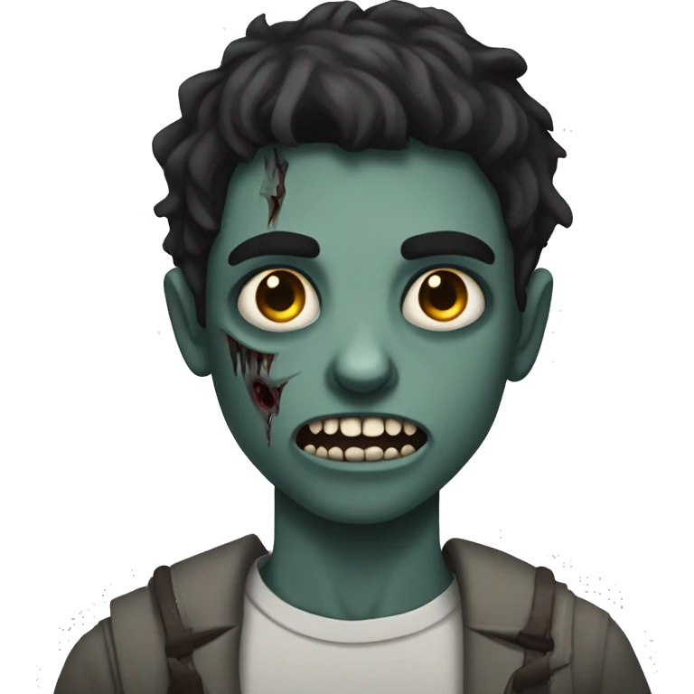 teen boy zombie with dark hair and dark eyes emoji