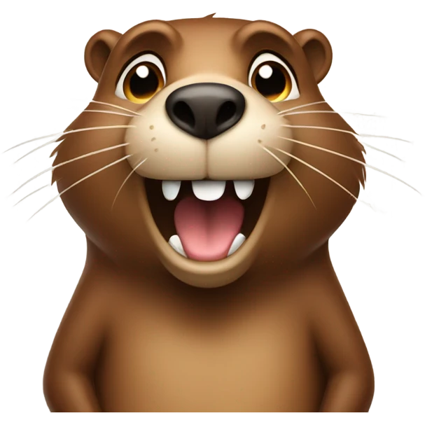 Emotional beaver emoji