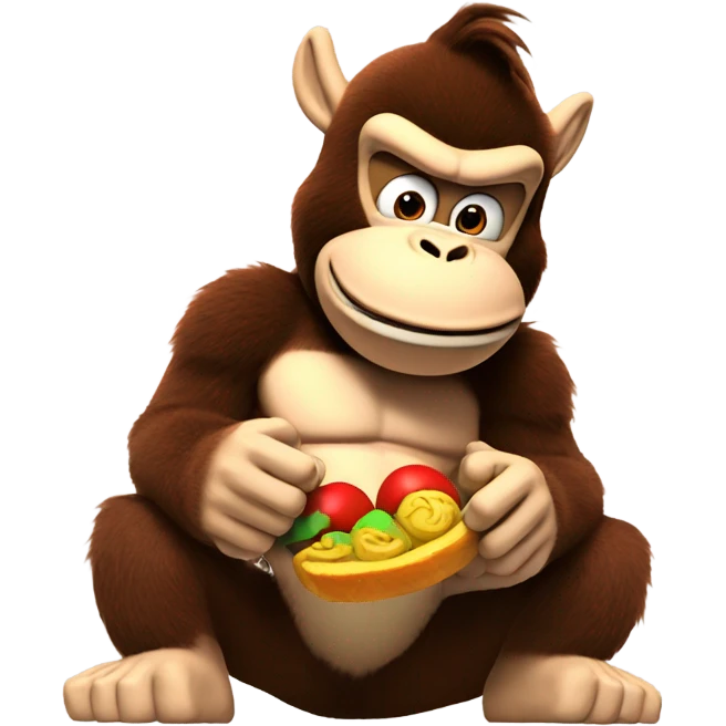 Donkey kong eating Mario  emoji