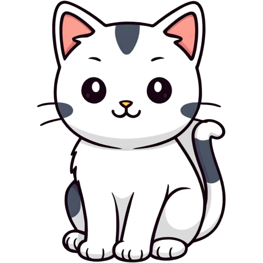 cute cat cartoon sticker emoji