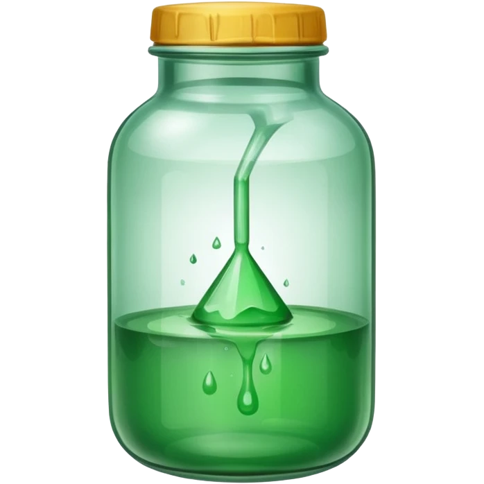 leaking from a chemical jar on the side and leaking some chemical    emoji