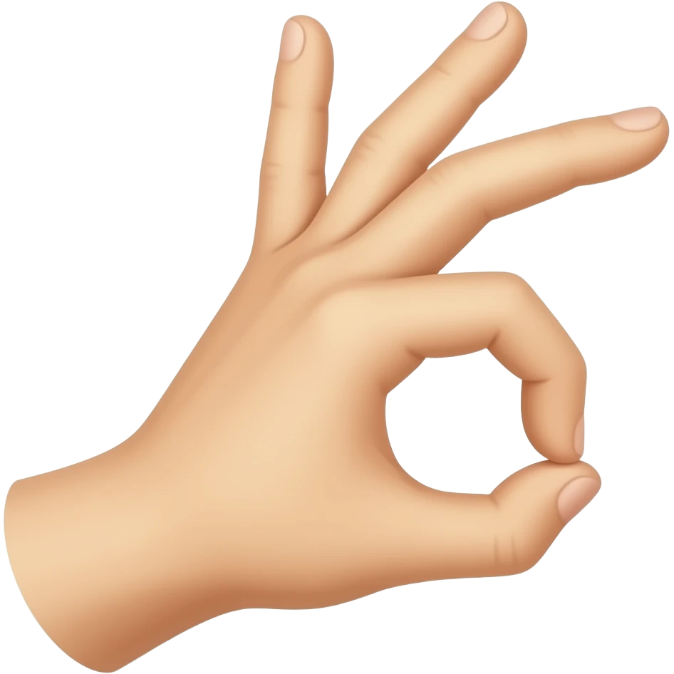 a hand making a circle with thumb and index finger and crossing his middle and ring finger while spreading the little finger a bit away emoji
