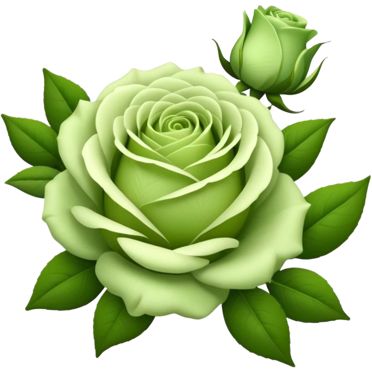 big bouquet Soft Green Tea Rose flower and bud, luxuriant, leaf, bud emoji