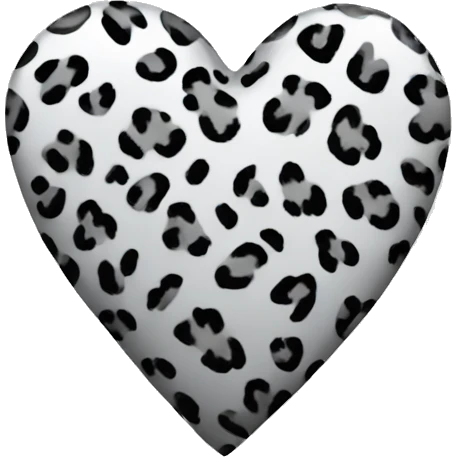 Silver Leopard print heart emoji