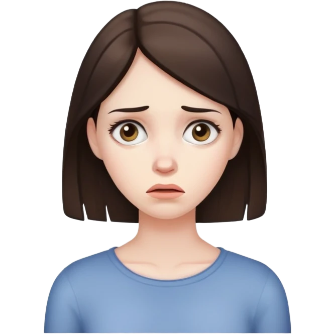 Worrisome brunette emoji