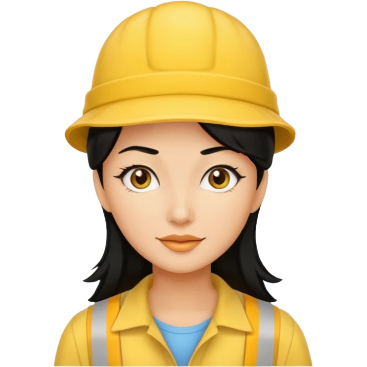 black haired women with yellow hat emoji