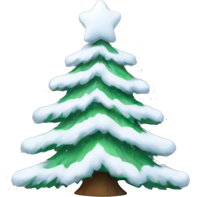 christmas tree with snow emoji