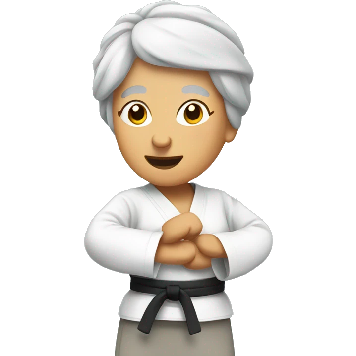 Old woman doing karate  emoji