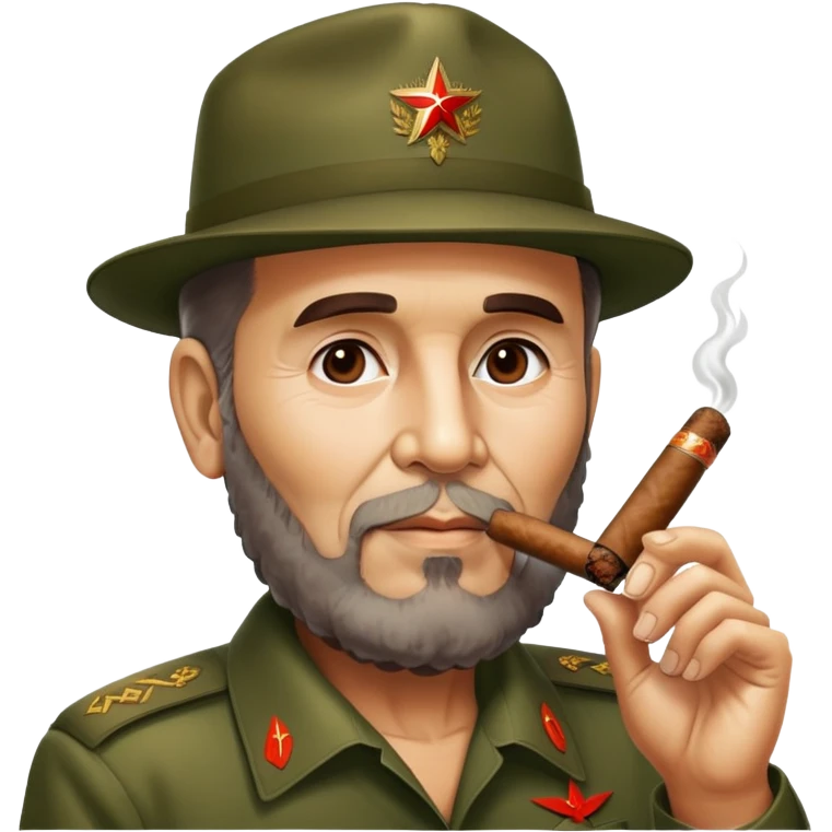 Fidel Castro with a cigar emoji