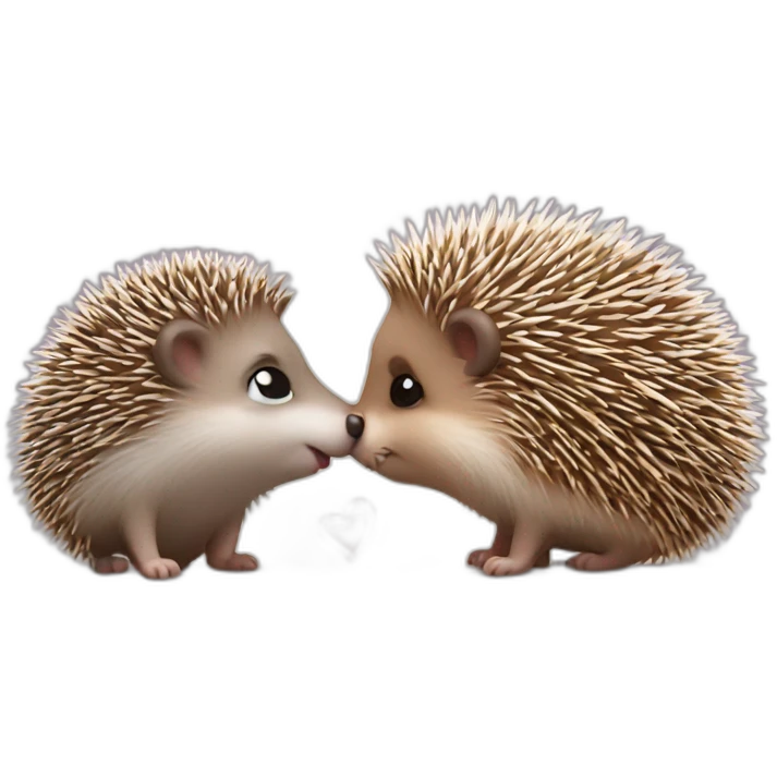 Hedgehog kisses mouse emoji