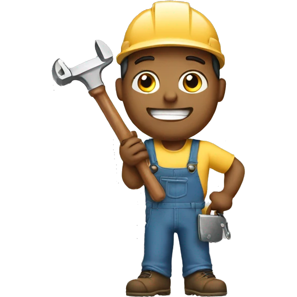 Carpenter holding wrench emoji