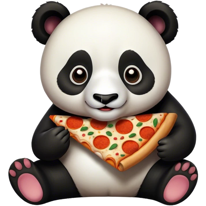 Panda eating pizza emoji