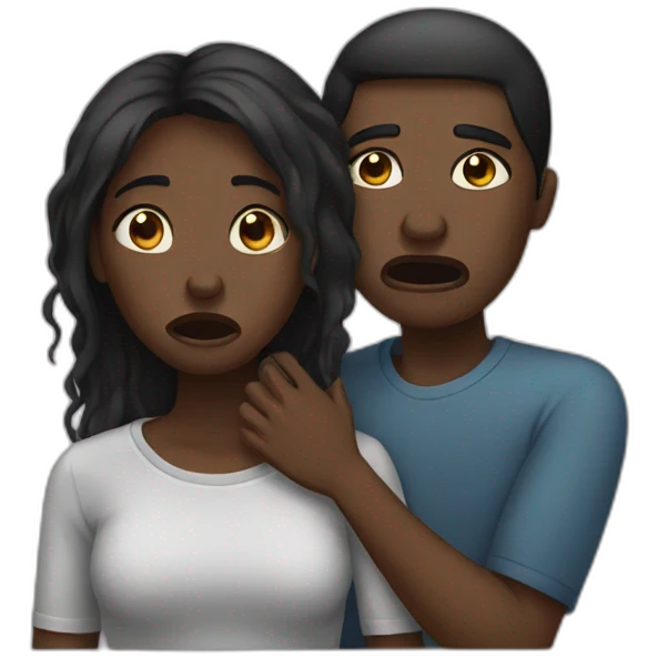 Black crying woman and man emoji