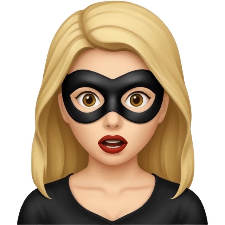 woman with robber mask surprisd emoji