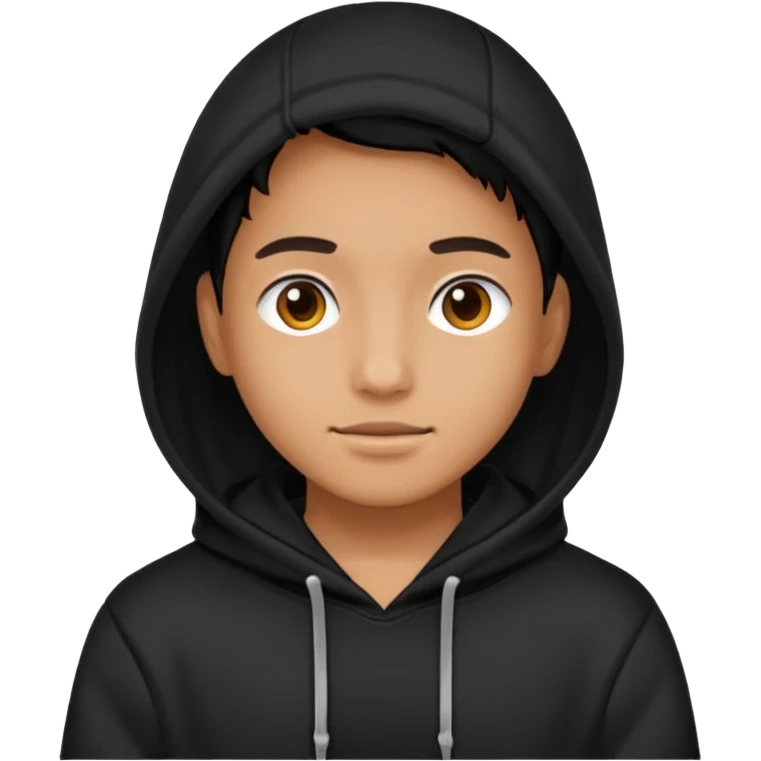 Wearing a black hoodie emoji