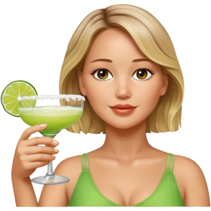 Jennifer Lawrence, drinking a margerita  emoji
