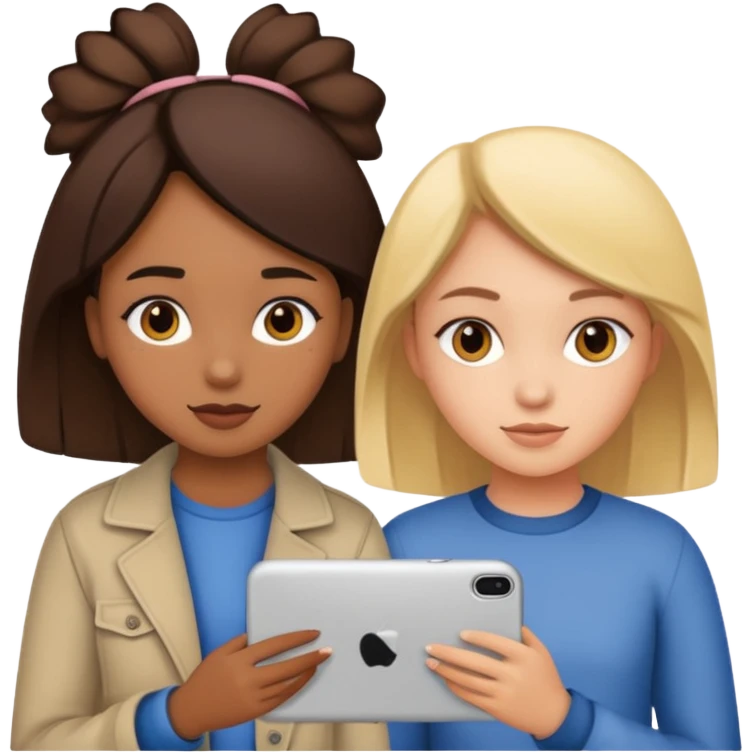 две девушки рисуют границы emoji