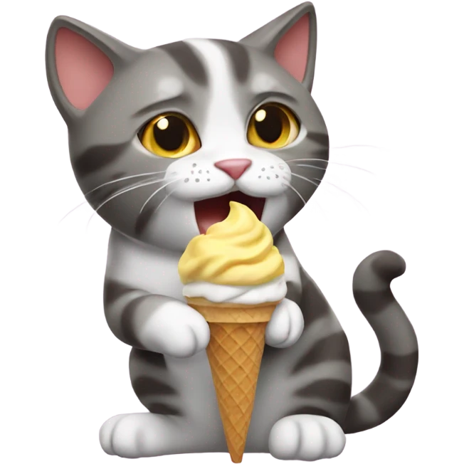 Cat eating ice cream  emoji