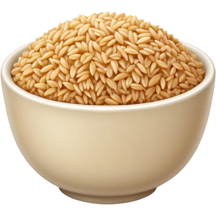 cooked bowl of brown rice emoji