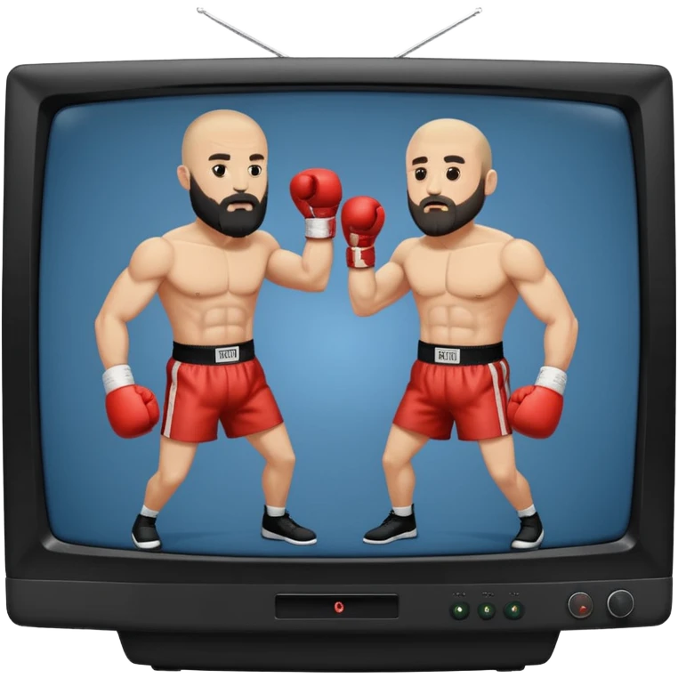 a boxing match shown on a television emoji