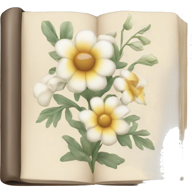 book with neutral florals emoji