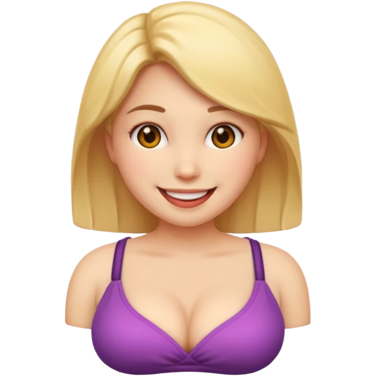 make a female emoji with big boobs emoji